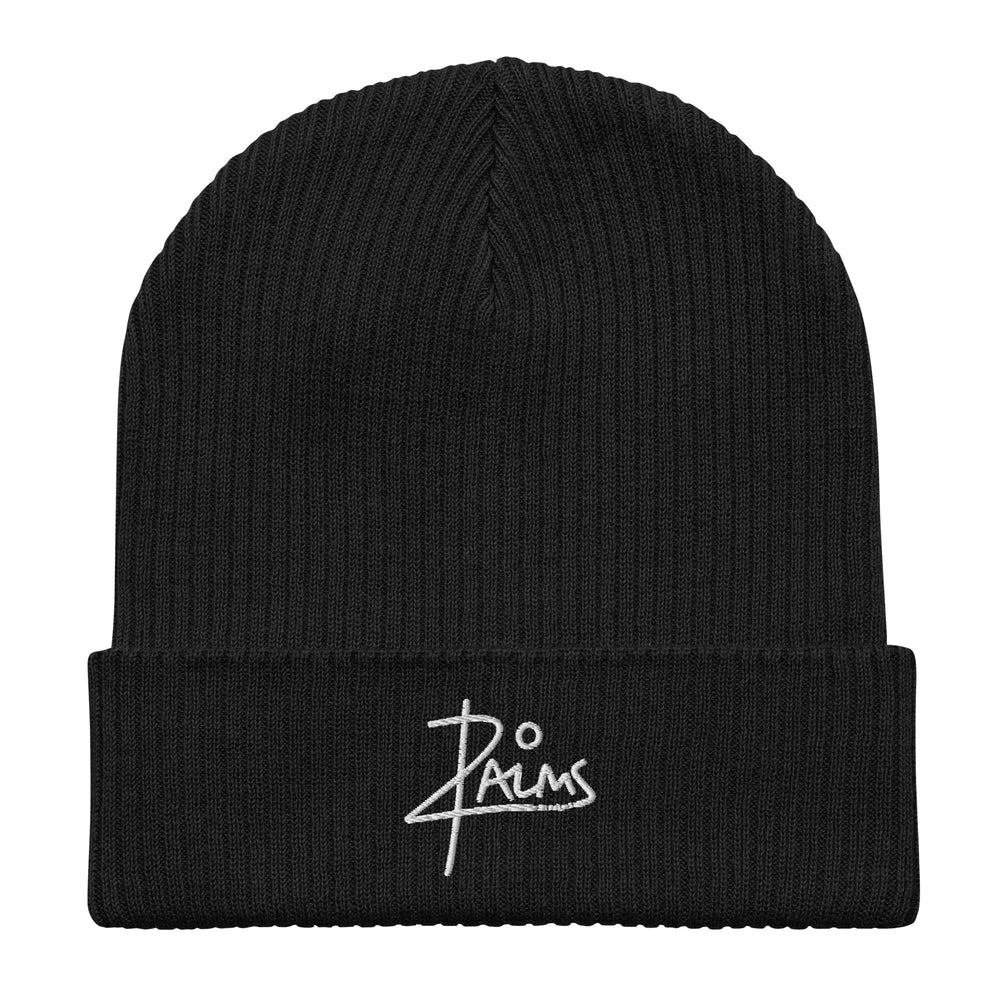 20 PALMS Organic ribbed beanie WHITE LOGO
