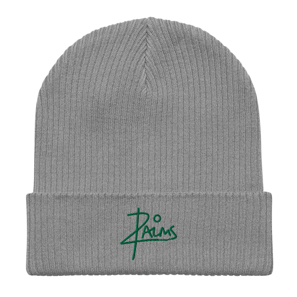 20 PALMS Organic ribbed beanie GREEN LOGO