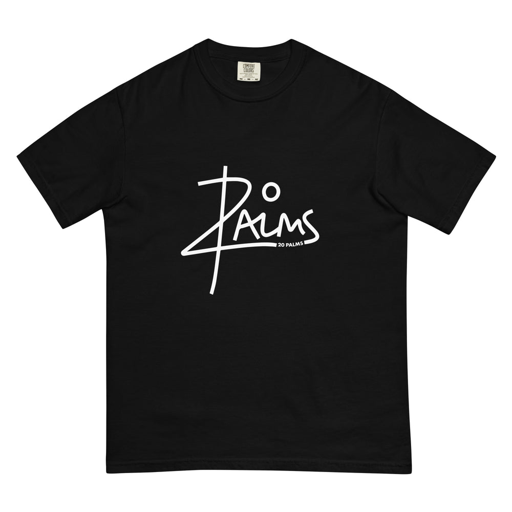 20 PALMS Unisex garment-dyed heavyweight t-shirt WHITE LOGO