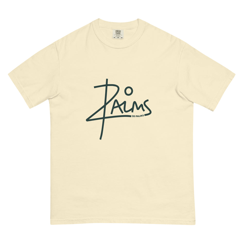 20 PALMS Unisex garment-dyed heavyweight t-shirt GREEN BIG LOGO