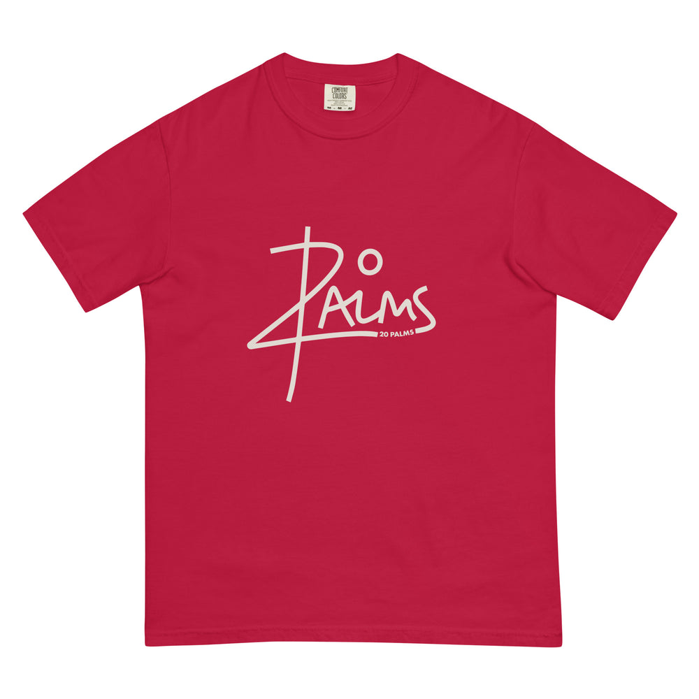 20 PALMS Unisex garment-dyed heavyweight t-shirt CREAM LOGO